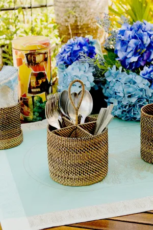 Woven Utensil Caddy Rd with Dividers