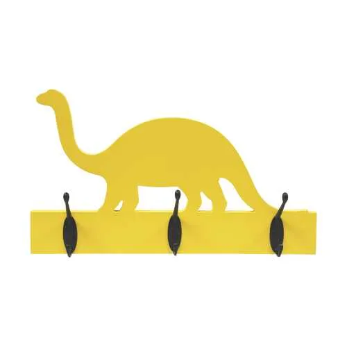 Yellow Dinosaur Wall Art with Hooks