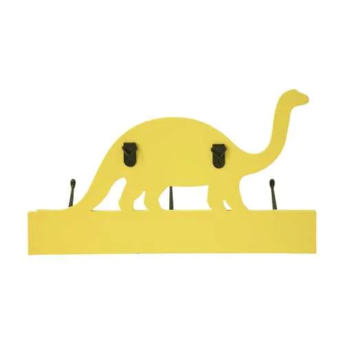 Yellow Dinosaur Wall Art with Hooks